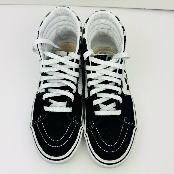 Vans Sk8-Hi Platform Checkerboard high-top sneakers. Women’s size 7.5, men’s 6. - Picture 4 of 9